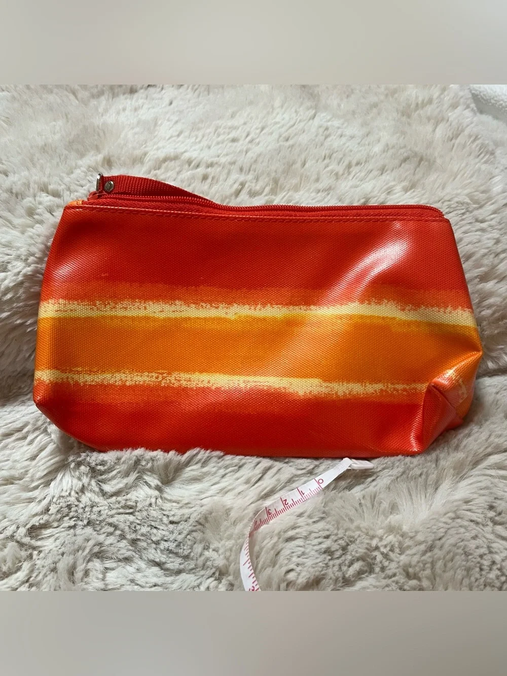 Red and Orange Striped Women's Cosmetic Pouch 02-27